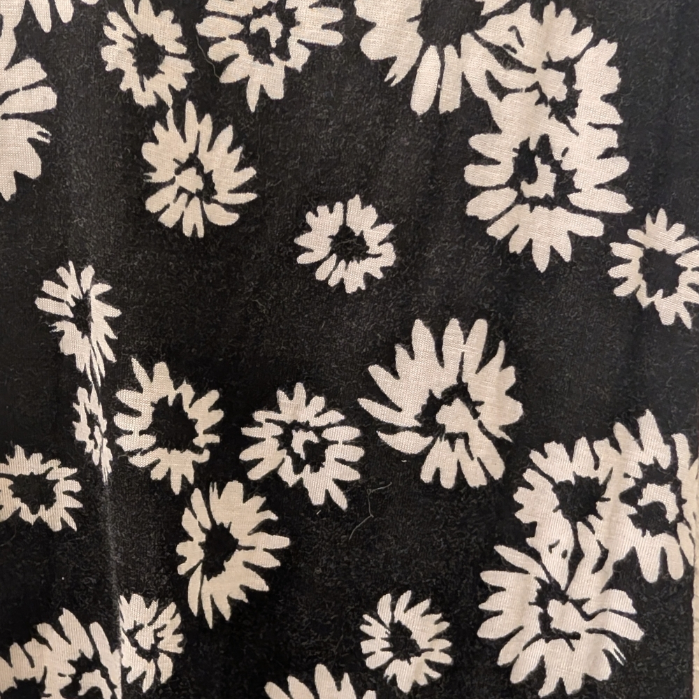 Essentials By Full Tilt Floral Black and White Women's Tank Top - Picture 2 of 6